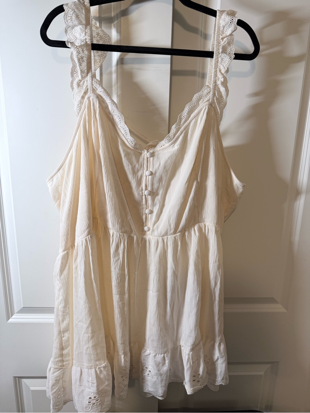 torrid Cream Smocked Back Tank